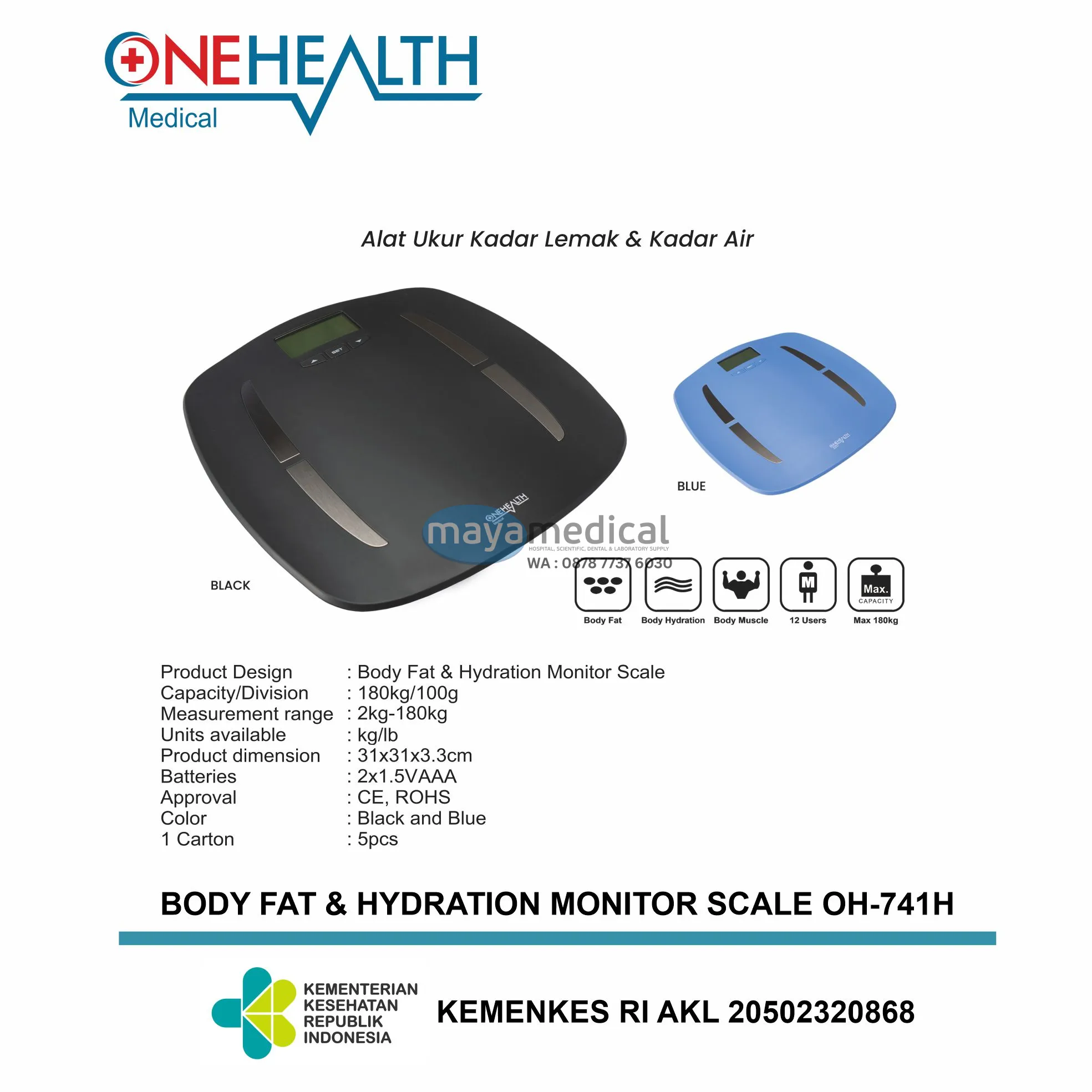 TIMBANGAN DWS DIGITAL ONEHEALTH OH-741H