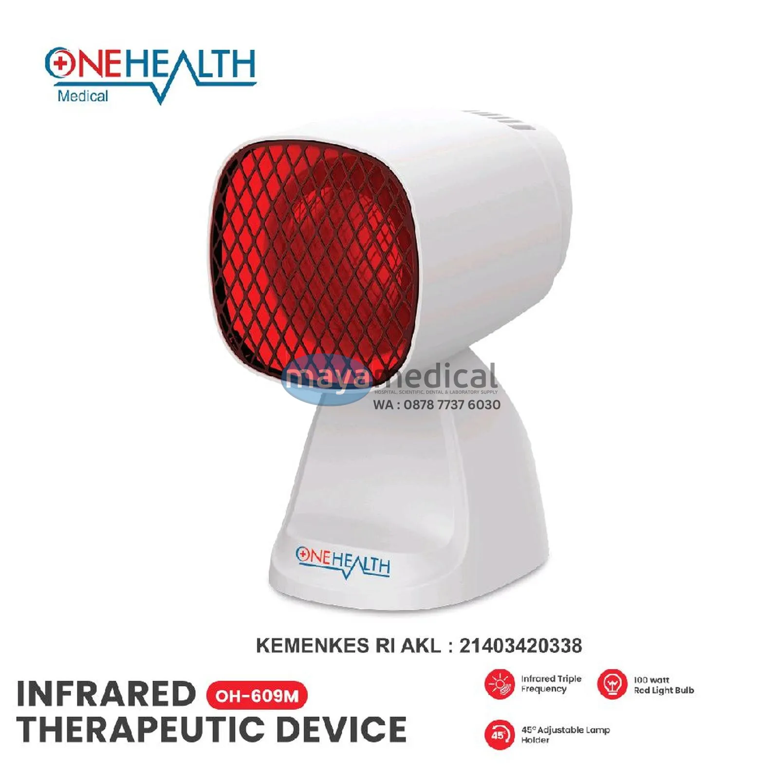 Lampu Inframerah + Bohlam 100W Onehealth