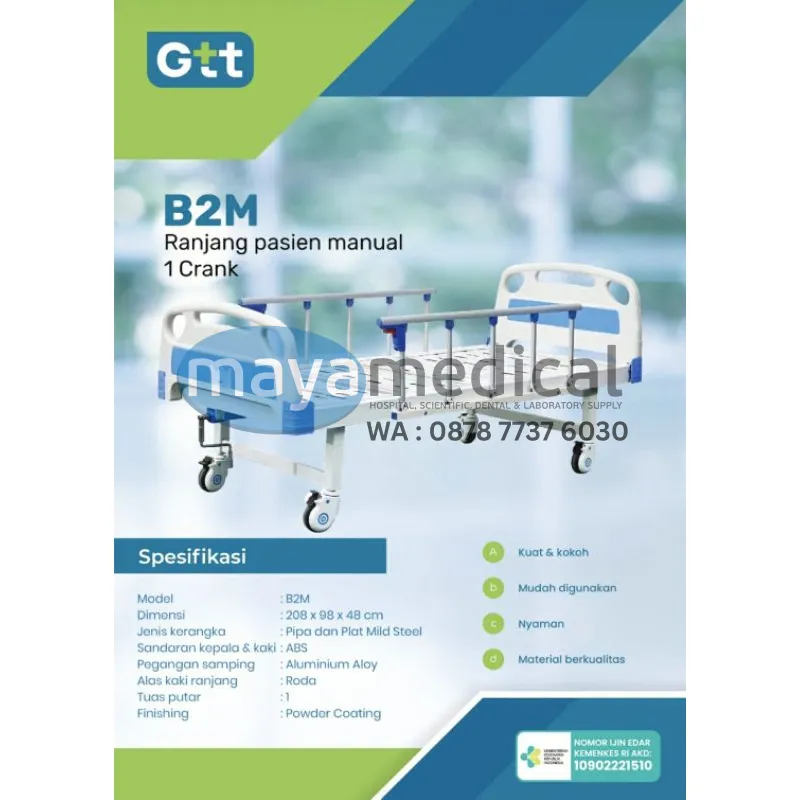 BED PASIEN 1 CRANK + MATRAS