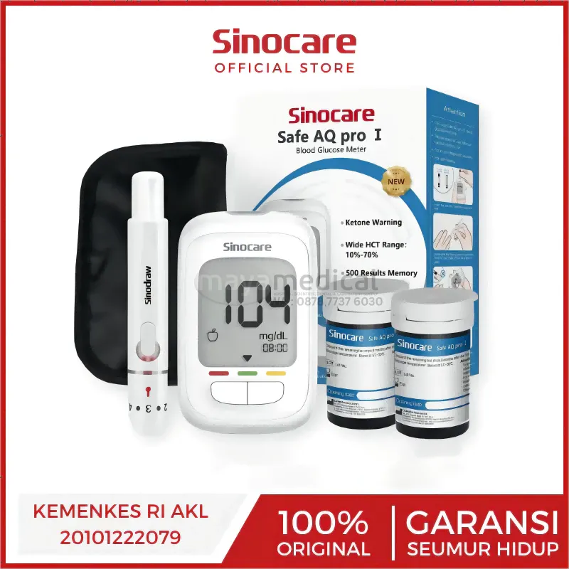 ALAT CEK GULA DARAH SINOCARE - SAFE AQ PRO 1